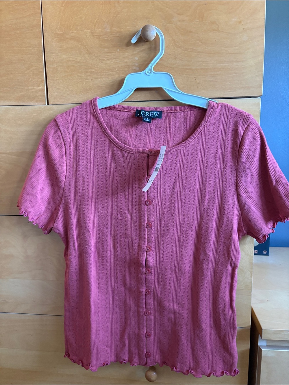 J. Crew Rose Pink Short-Sleeve Button Cardigan